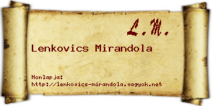 Lenkovics Mirandola névjegykártya